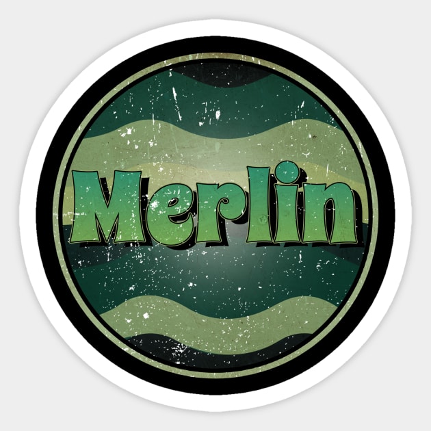 Great Merlin Gift Design Proud Name Birthday 70s 80s 90s Sticker by Gorilla Animal